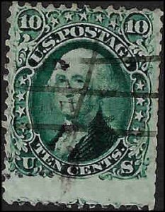 68 Used... SCV $60.00... part of adjacent stamp at the bottom
