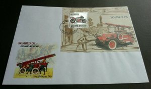 Guinea Bissau Motorcycle 2005 Fire Fighter (FDC) *silver foil *embossed *unusual