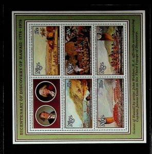 Niue Sc 218a MNH S/S of 1974 - BICENTENARY OF DISCOVERY OF HAWAII- ART