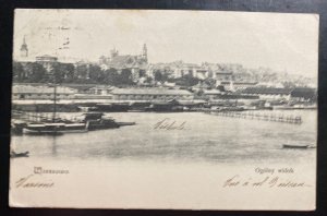 1900s Warsaw Poland Russia Occupation RPPC Postcard Cover To Bologne France