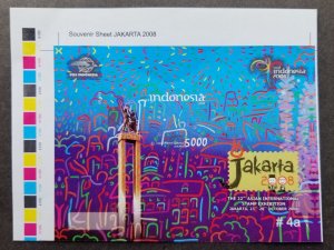 Indonesia Jakarta 22nd Asian Stamp Expo Fireworks 2008 (ms) MNH *imperf proof