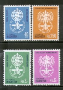 Indonesia 1962 Sc#574/577 MALARIA-MOSQUITO-WHO Set (4) MNH