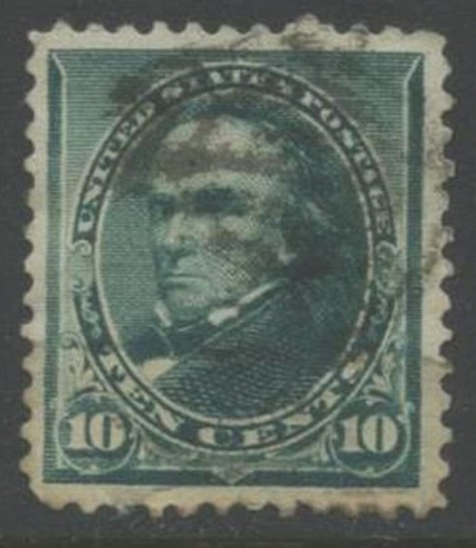 US Sc#226 1890 10c Webster ABN Small Size F-VF Centered Used with Fault
