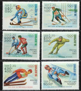 Laos 473-478 MNH Sarajevo Winter Olympics Sports ZAYIX 031822S83M