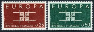 France 1074-1075 blocks/4,MNH.Michel 1450-1451. EUROPE CEPT-1963.Stylized Links.