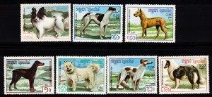 Cambodia Sc 768-74 NH set of 1987 - Dogs