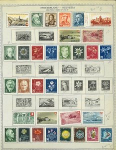 Switzerland 1942-1963 M & U HInged & on Stock Sheets w/Duplication