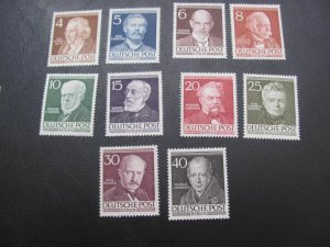 Germany Berlin 1952-3 MNH SC 9N84-93 FAMOUS GERMANS SET XF 130 EUROS (117)