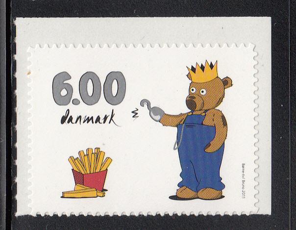 Denmark MNH Scott #1542 Booklet single 6k Bruno the Bear Childrens' TV