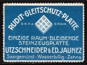 Vintage Germany Poster Stamp Rudit Anti-Slip Plate Only Rough-Resistant Stonewar