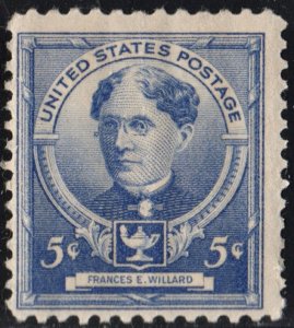 SC#872 5¢ Famous Americans: Frances E. Willard (1940) MNH