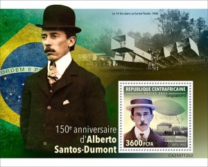 C A R - 2023 - Alberto Santos-Dumont - Perf Souv Sheet - Mint Never Hinged