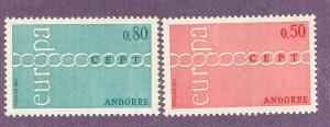 French  Andorra  Europa  1971  Mint VF NH - Lakeshore Philatelics