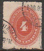 MEXICO 215, 4¢ LARGE NUMERAL USED. F-VF. (1355)