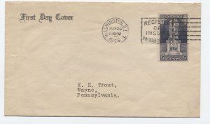 1926 Washington DC #628 5ct Ericsson FDC handstamp first day cover [a39.87]