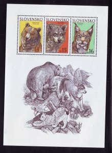 Slovakia Sc 381 NH Minisheet of 2001 - Animals 