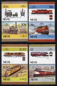 NEVIS - 1986 - Locomotives, Series 5 - Perf 8v Set - Mint Never Hinged