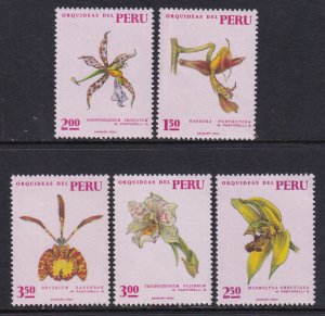 Peru 553-557 Orchids MNH VF