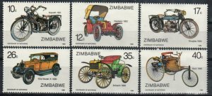 Zimbabwe Stamp 535-540  - Early cars and motorcycles