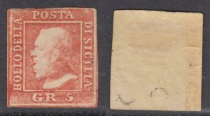 SICILIA - 1859 - Sassone n. 9 rosa carminio (I) cv 3000$  MH*