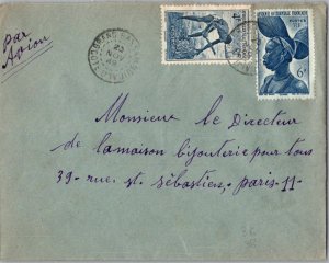 French West Africa 4F Dahomey Laborer and 6F Fula Woman, French Guiana 1949 G...