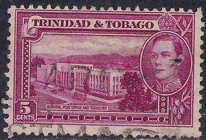 Trinidad & Tobago 1938 - 44 KGV1 5ct GPO & Treasury SG 249b ( G1399 )