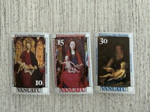 Vanuatu #297-299 MH, Christmas, 2024 SCV $0.90