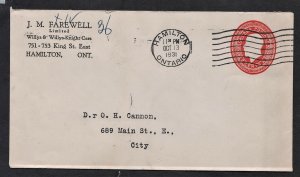 1931 Webb EN505-10c 2c George V postal stationery.  Willys Knight Cars. Hamilton