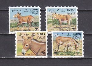 Sudan, Scott cat. 460-463. W.W.F.-Wild Ass issue. ^