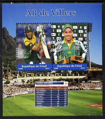 Chad 2015 AB de Villers (cricketer) perf sheetlet contain...