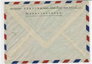 czechoslovakia 1945 airmail stamps cover ref 19680