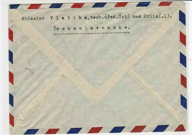 czechoslovakia 1945 airmail stamps cover ref 19680