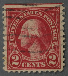 United States #554 Used XF Guideline To Straight Edge Light Wave Cancel