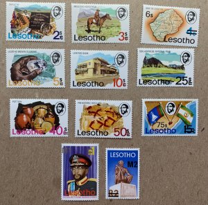 Lesotho 1980 definitive surcharges set of 11, MNH. Scott 302-312, CV $11.85