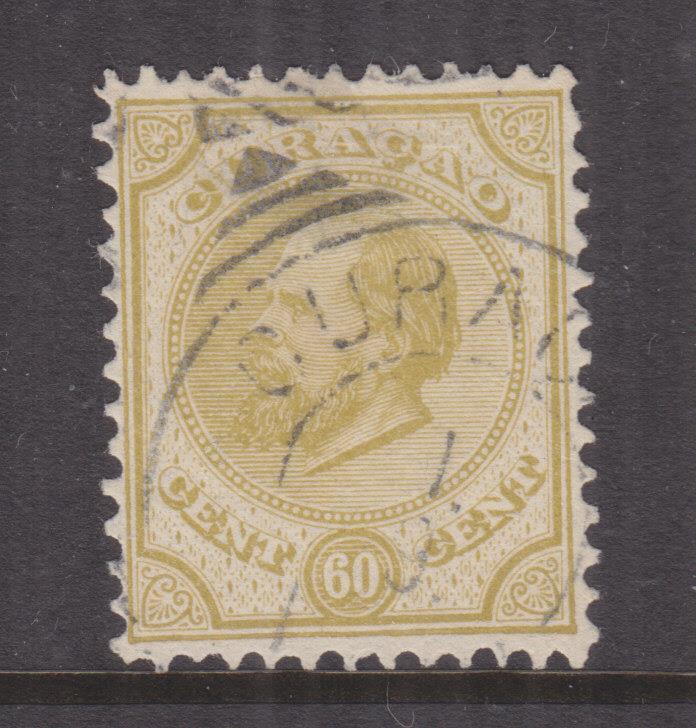CURACAO, 1881 perf. 12 1/2 x 12, 60c. Olive Yellow, used.