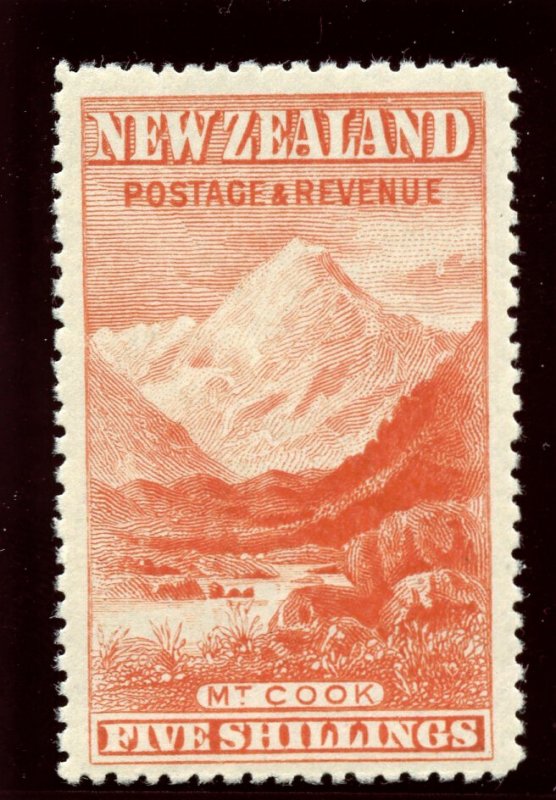 New Zealand 1898 'Mount Cook' 5s vermilion superb MNH. SG 259. Sc 83.