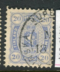 FINLAND; 1875-81 classic Helsingfors print issue used Shade of 20p.