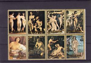 Equatorial Guinea 1976 Famous Nudes Paintings (8) Perforated MNH