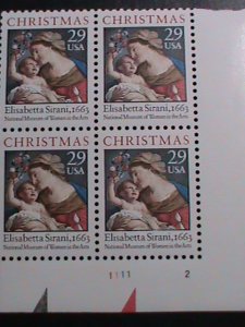 ​UNITED STATES-1994 SC#2871 CHRISTMAS STAMPS VIRGIN & CHILD-MNH -PLATE BLOCK