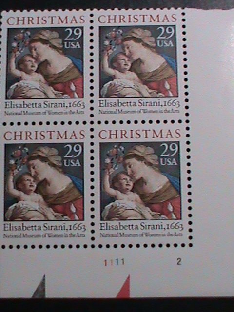 ​UNITED STATES-1994 SC#2871 CHRISTMAS STAMPS VIRGIN & CHILD-MNH -PLATE BLOCK