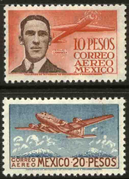 MEXICO C178-C179 Pilot and Douglas DC-4 SET OF TWO MNH