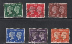 Great Britain # 252-257, King George VI & Queen Victoria, Used, 1/2 Cat.