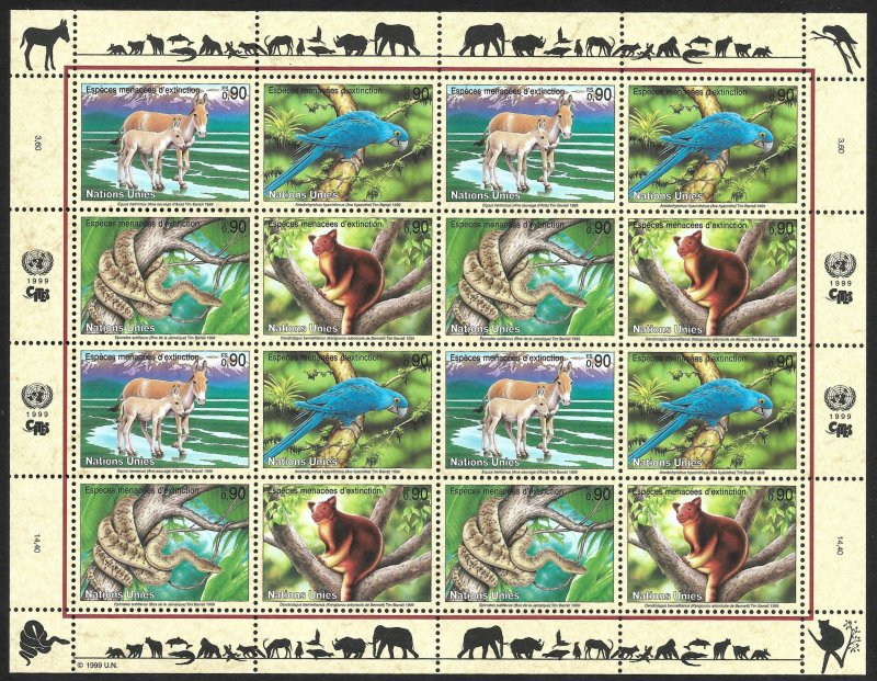 Doyle's_Stamps: 1999 U.N. Endangered Species Sheet Set