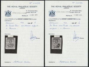 ASCENSION 1922 KGV Pictorial set SPECIMEN. 6 with CERTIFICATE.