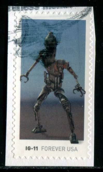 5573 US (55c) Star Wars Movie Droids SA, used on paper