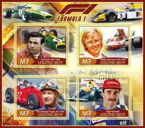 Stamps. Cars. Formula 1 2019 year 1+1 sheets perforated