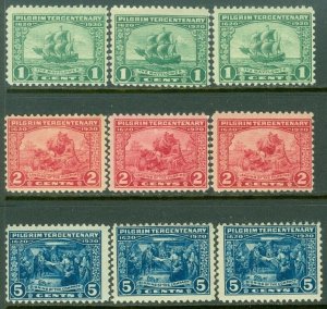 EDW1949SELL : USA 1920 Scott #548-50. 3 sets. Fine, Mint OG LH. Catalog $126.00.