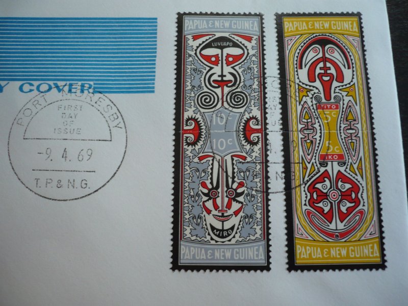 Postal History - Papua New Guinea - Scott# 281a, 283a - First Day Cover