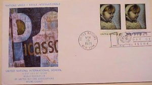 UNITED NATION NY FDC PICASSO 1971 WFUNA