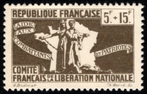 1943 France Cinderella French Committee of National Liberation Charity Set/5 MNH